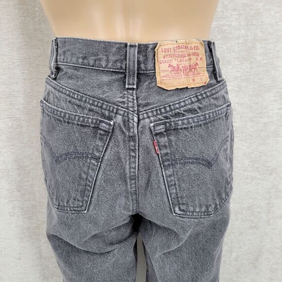 Levi's Vintage 501 Junoirs - Women's Grayish Black Button-Fly Jeans USA 90s - Picture 7 of 14